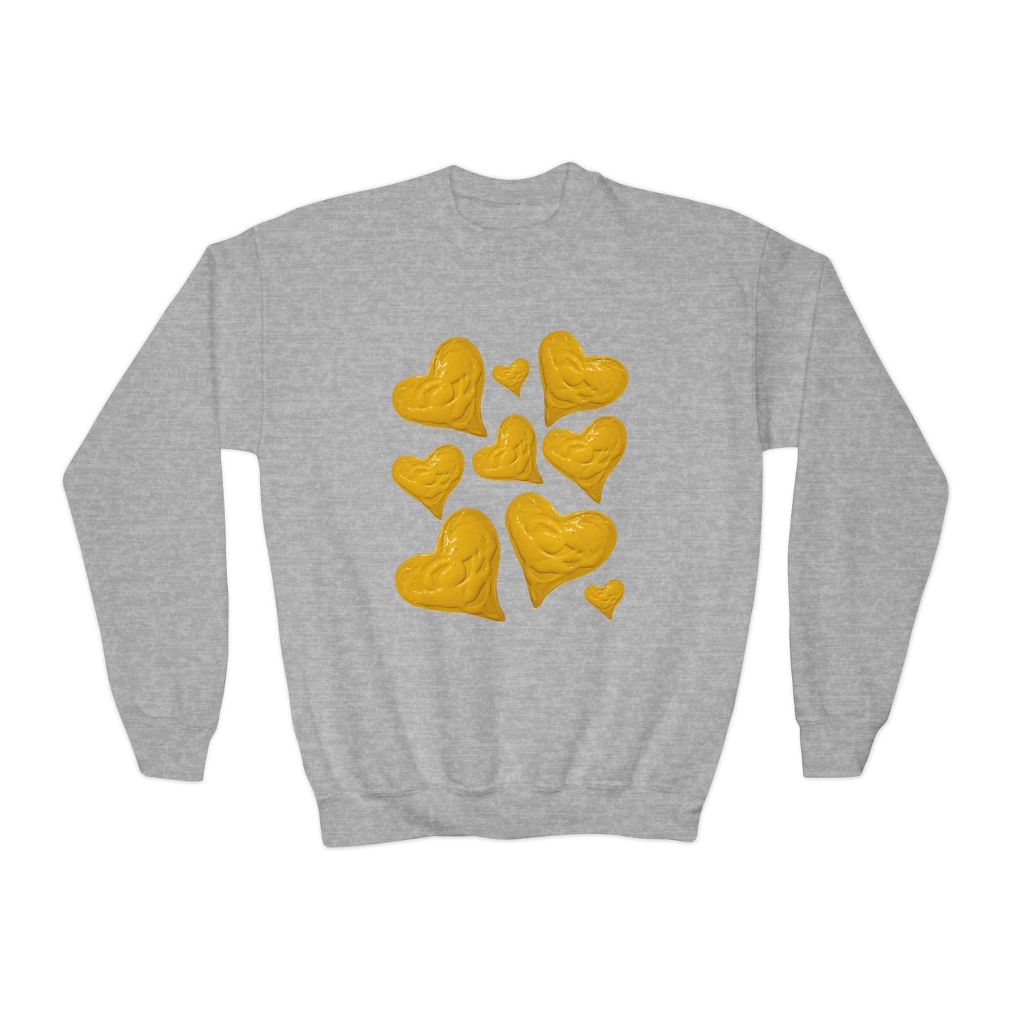 YOUTH SWEATSHIRT WITH FUN YELLOW HEARTS