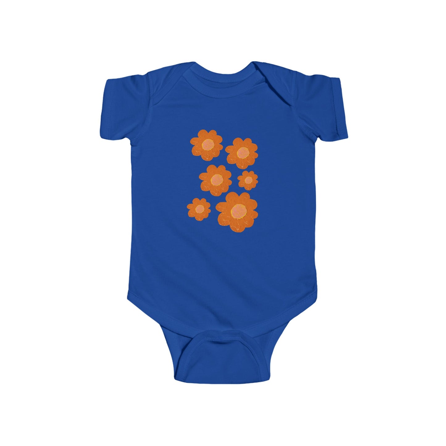 ORANGE FLOWERS INFANT BODYSUIT