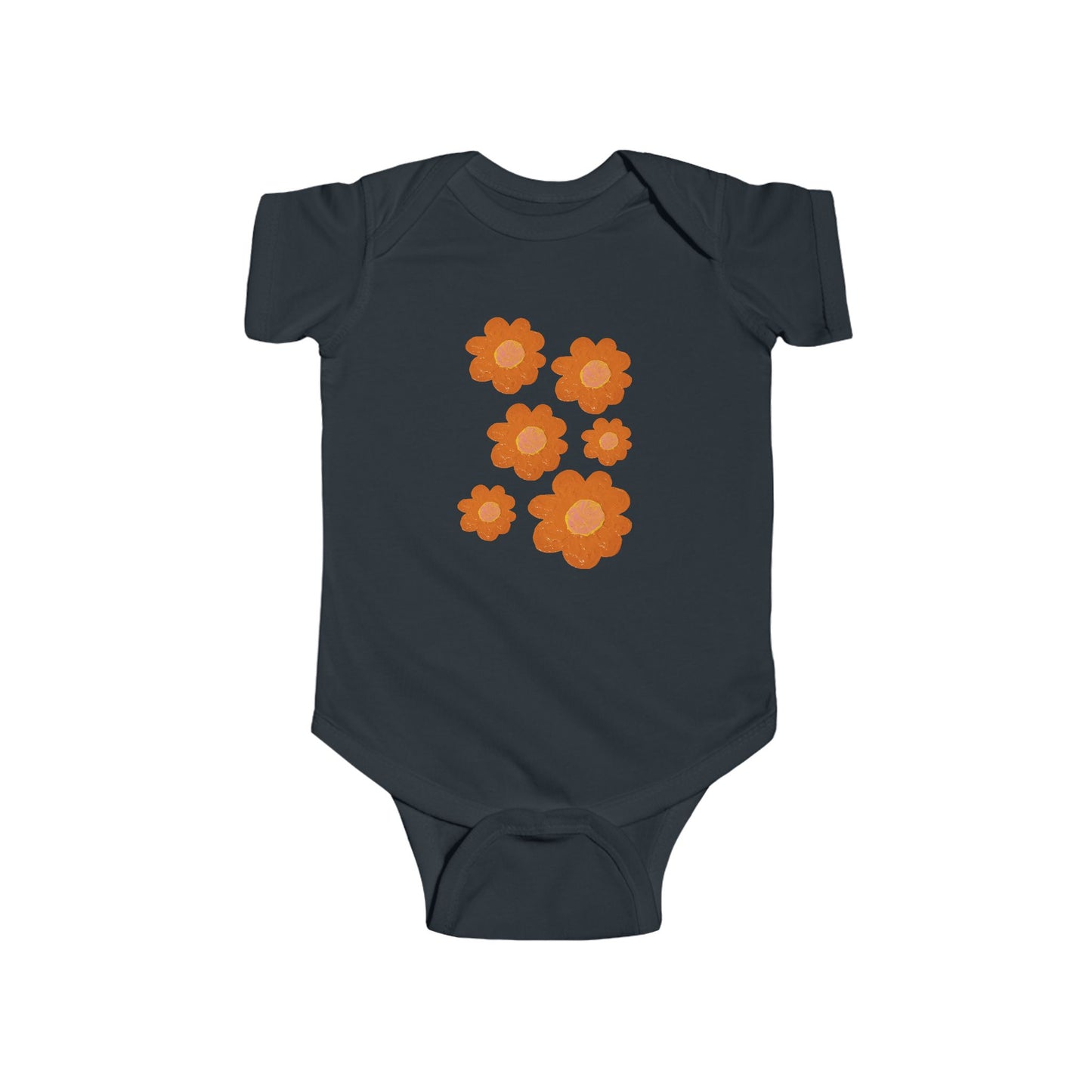 ORANGE FLOWERS INFANT BODYSUIT