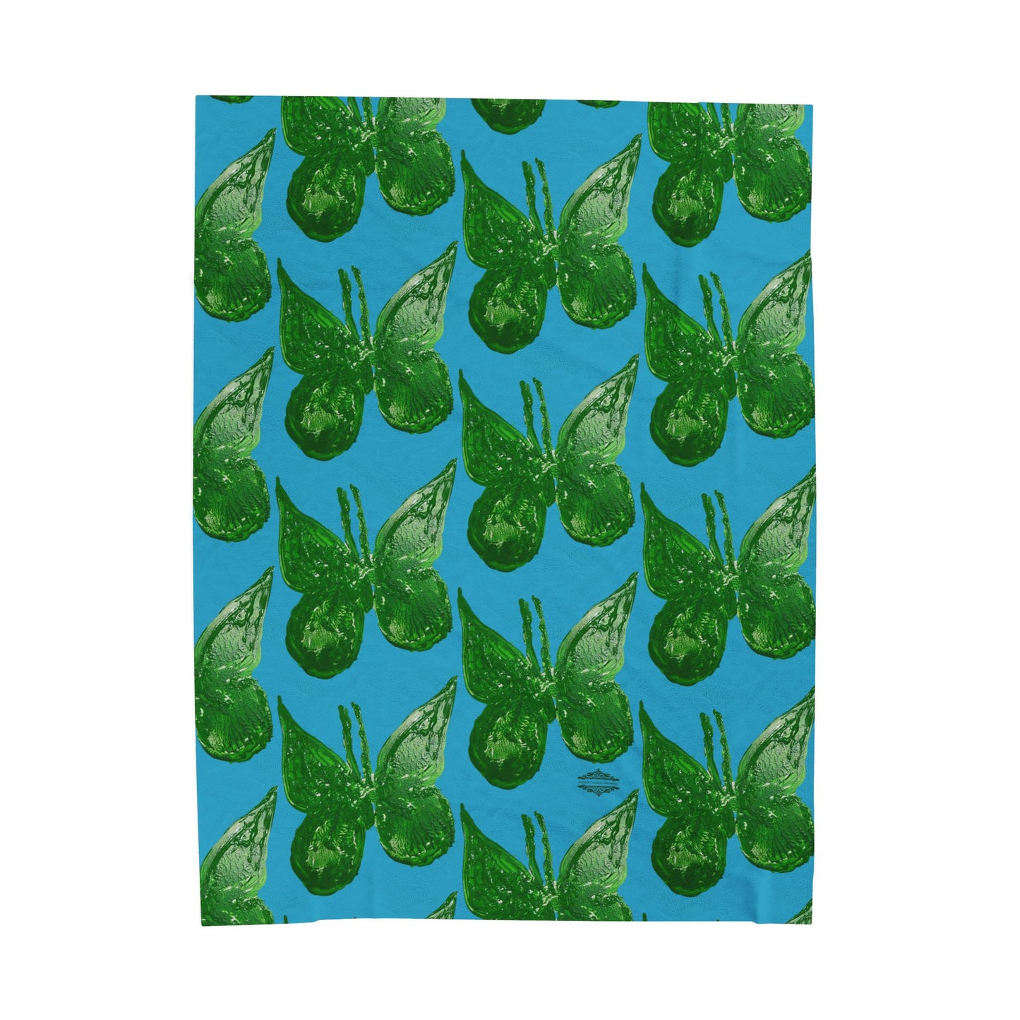 GREEN BUTTERFLIES VELVETEEN PLUSH BLANKET