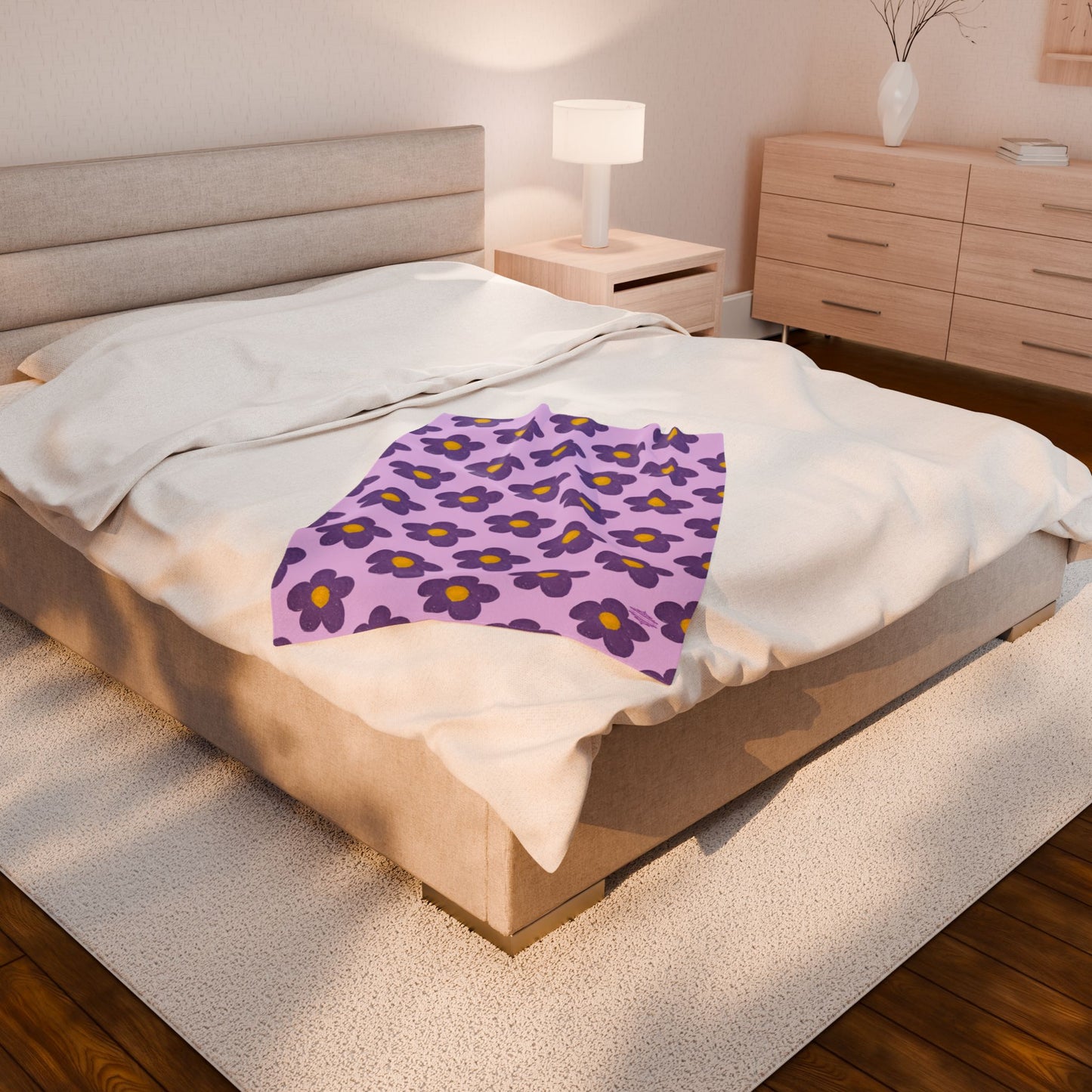 LAVENDER VELVETEEN PLUSH BLANKET