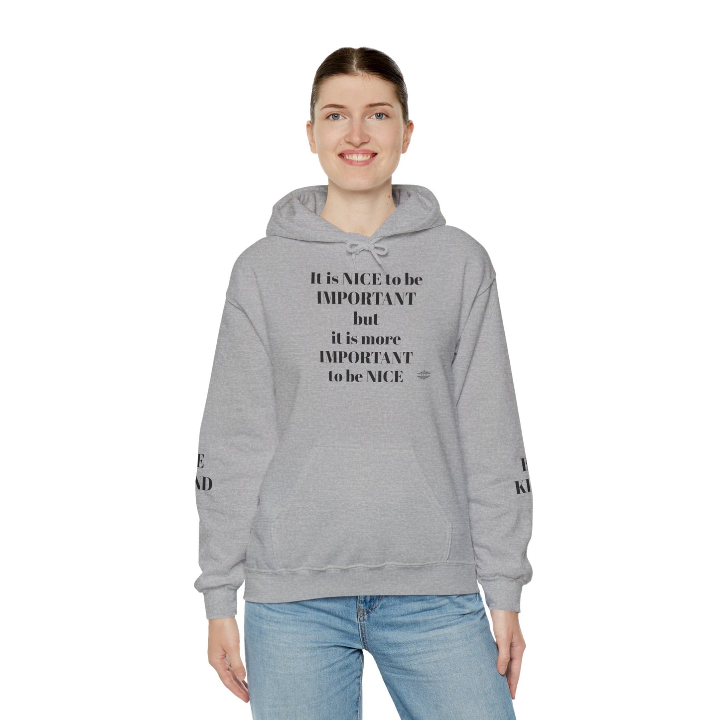 BE NICE HOODED SWEATSHIRT