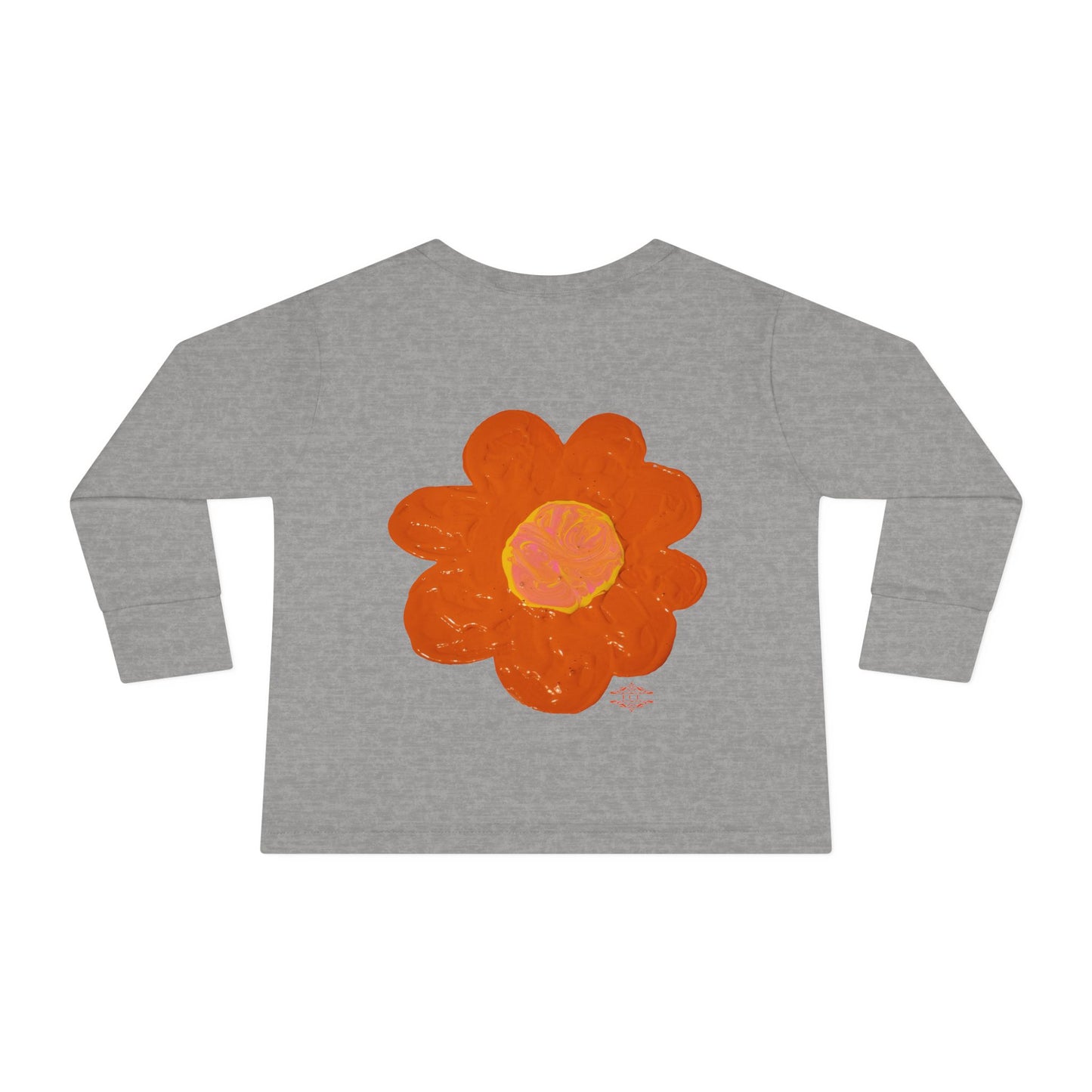 BIG ORANGE FLOWER TODDLER LONG SLEEVE TEE