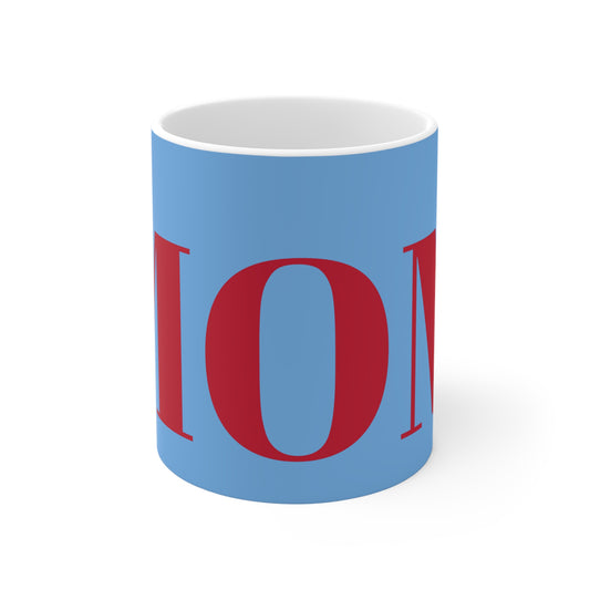 LIGHT BLUE AND RED MOM MUG