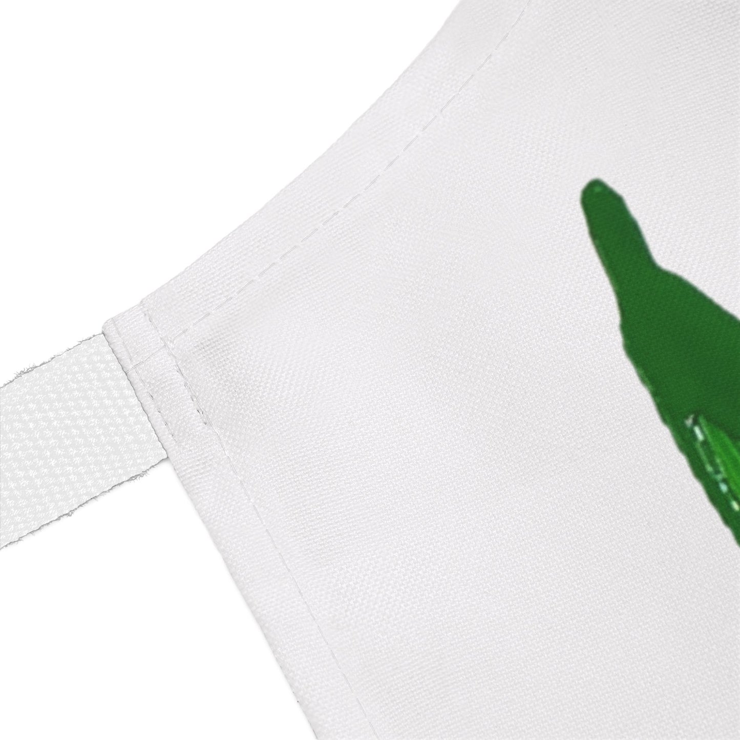 WHITE APRON WITH SPRING GREEN BUTTERFLIES