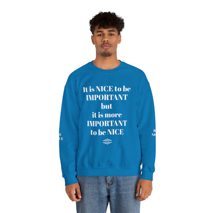 BE NICE CREWNECK SWEATSHIRT DARK COLORS