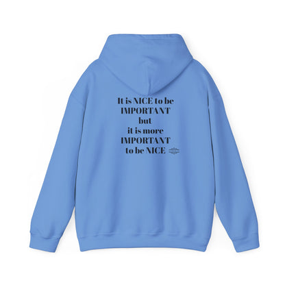 BE NICE HOODED SWEATSHIRT