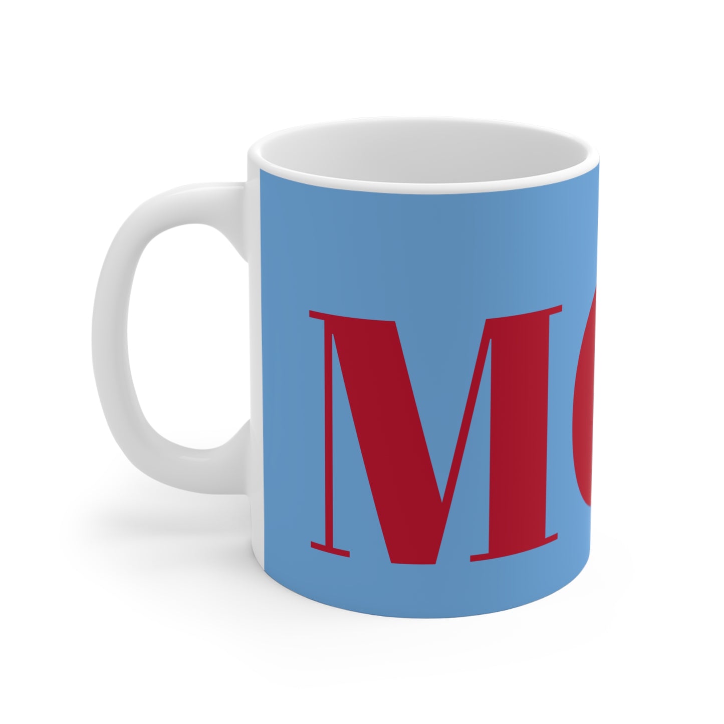 LIGHT BLUE AND RED MOM MUG
