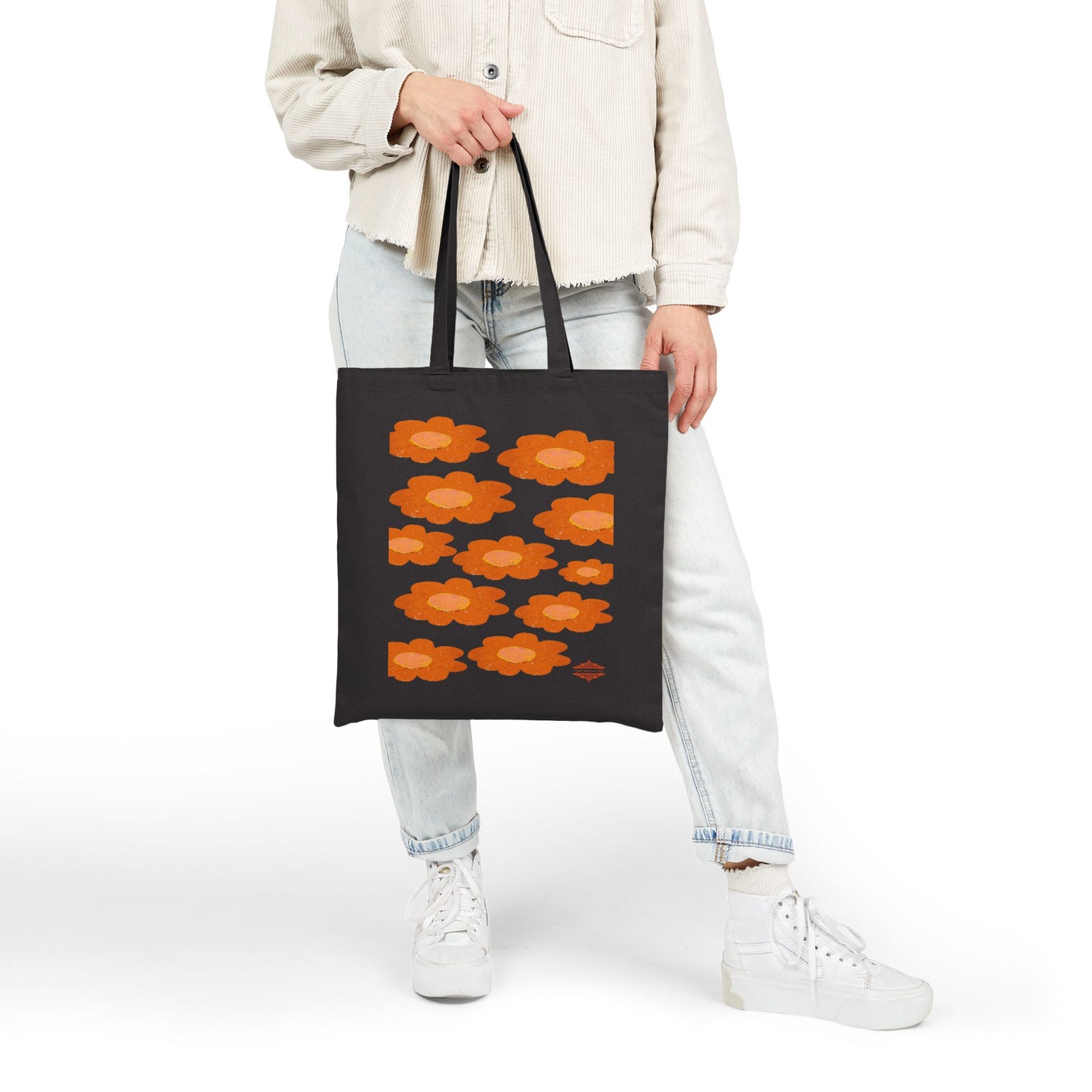 ECO-FRIENDLY VINTAGE FLORAL CANVAS TOTE BAG