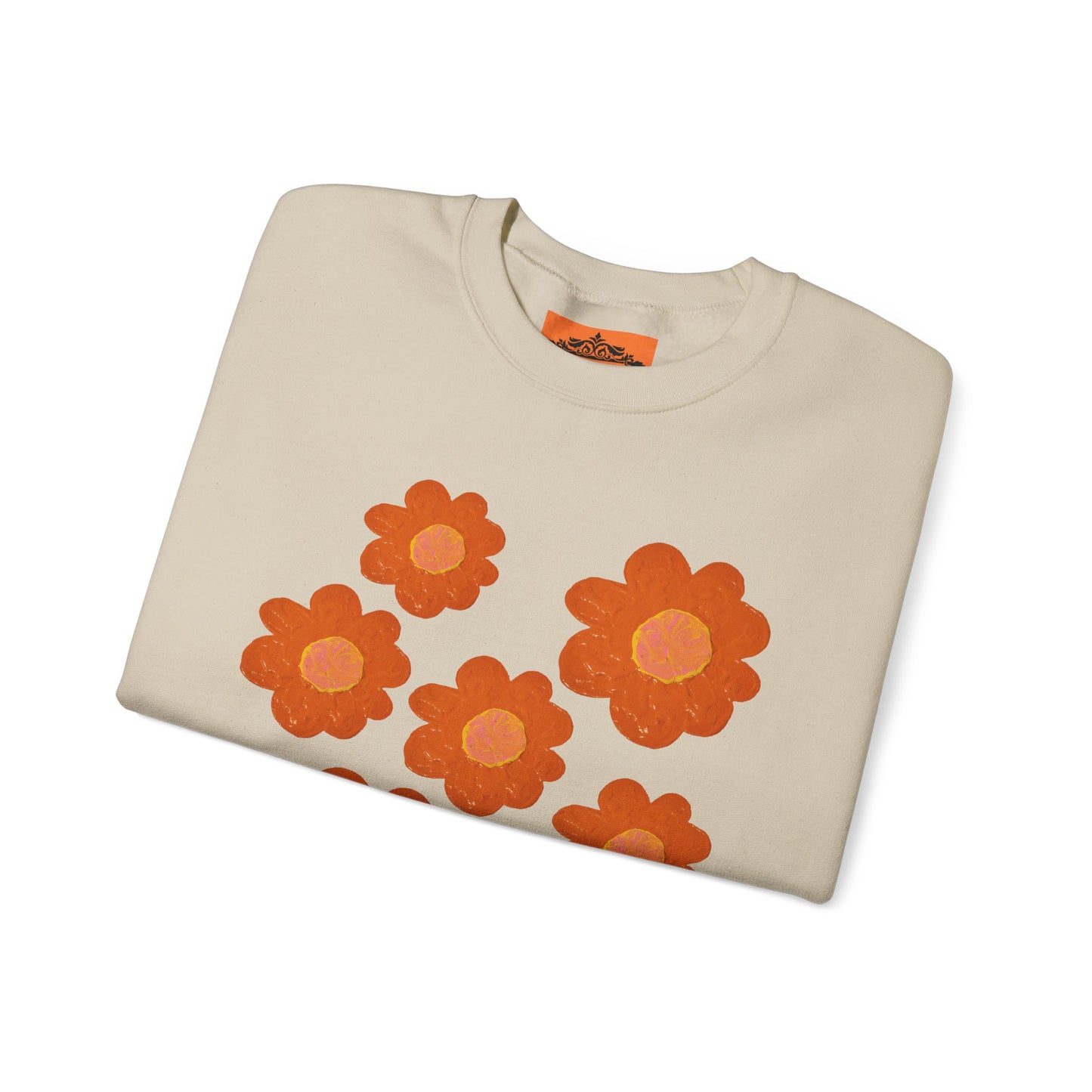 ORANGE FLOWERS SWEATSHIRT
