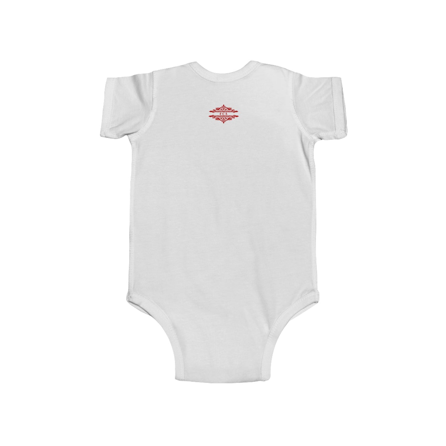 PLAYFUL RED PATTERN INFANT BODYSUIT