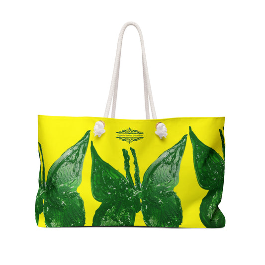 LARGE YELLOW WEEKENDER TOTE BAG