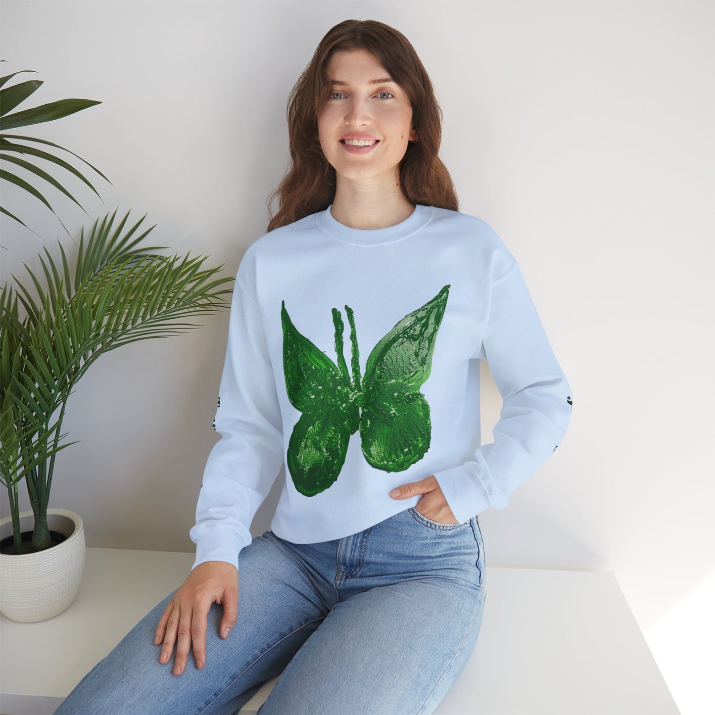 GREEN BUTTERFLY CREWNECK SWEATSHIRT