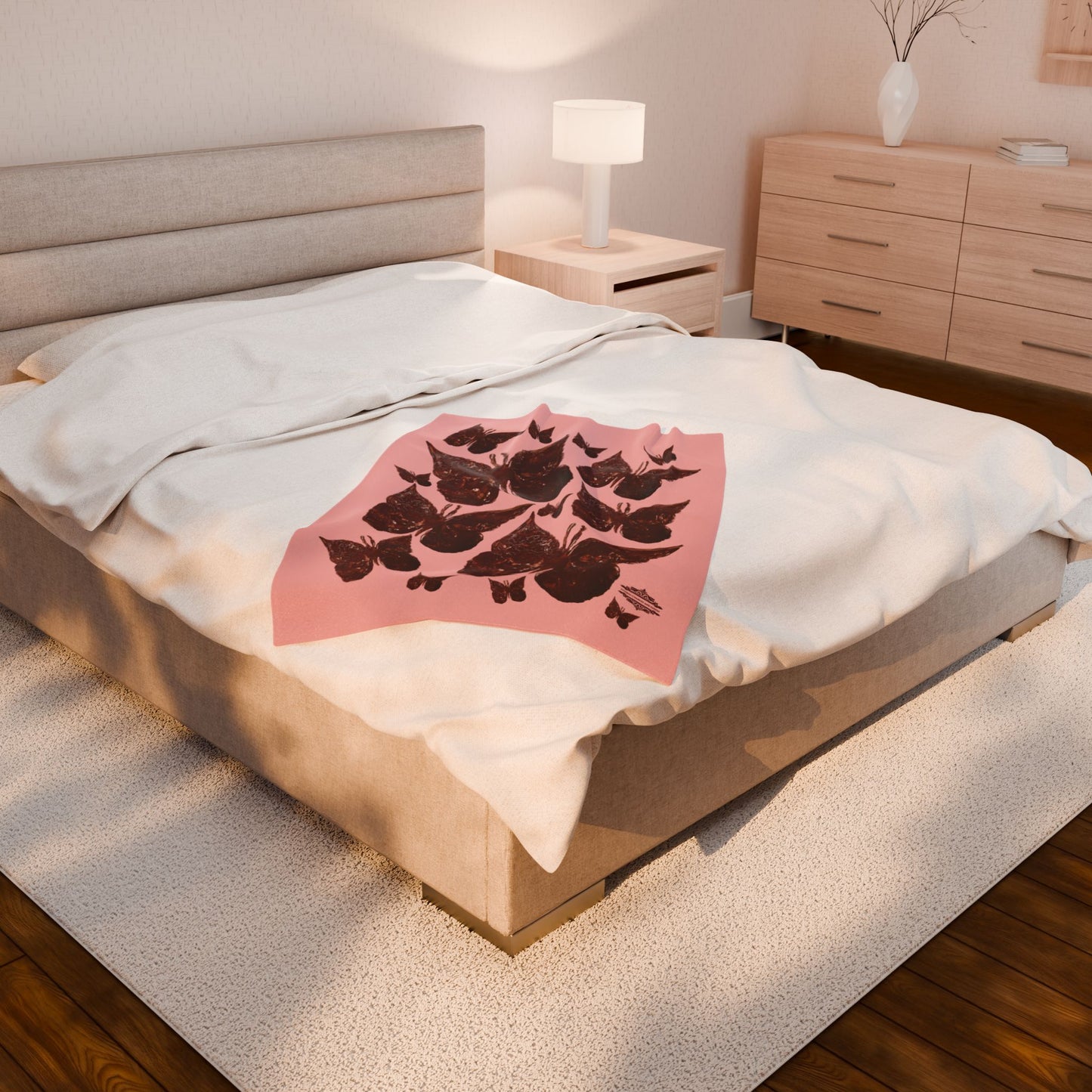 ROSE PINK VELVETEEN PLUSH BLANKET