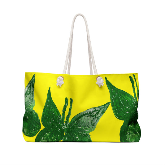 LARGE YELLOW WEEKENDER TOTE BAG