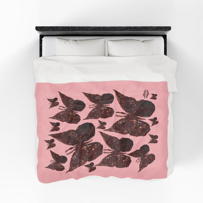 ROSE PINK VELVETEEN PLUSH BLANKET