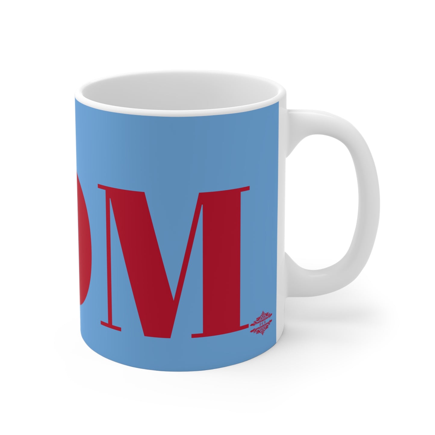LIGHT BLUE AND RED MOM MUG