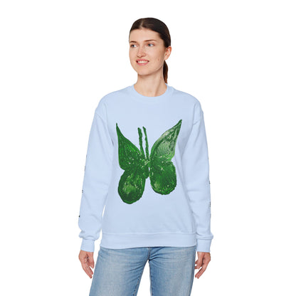 GREEN BUTTERFLY CREWNECK SWEATSHIRT