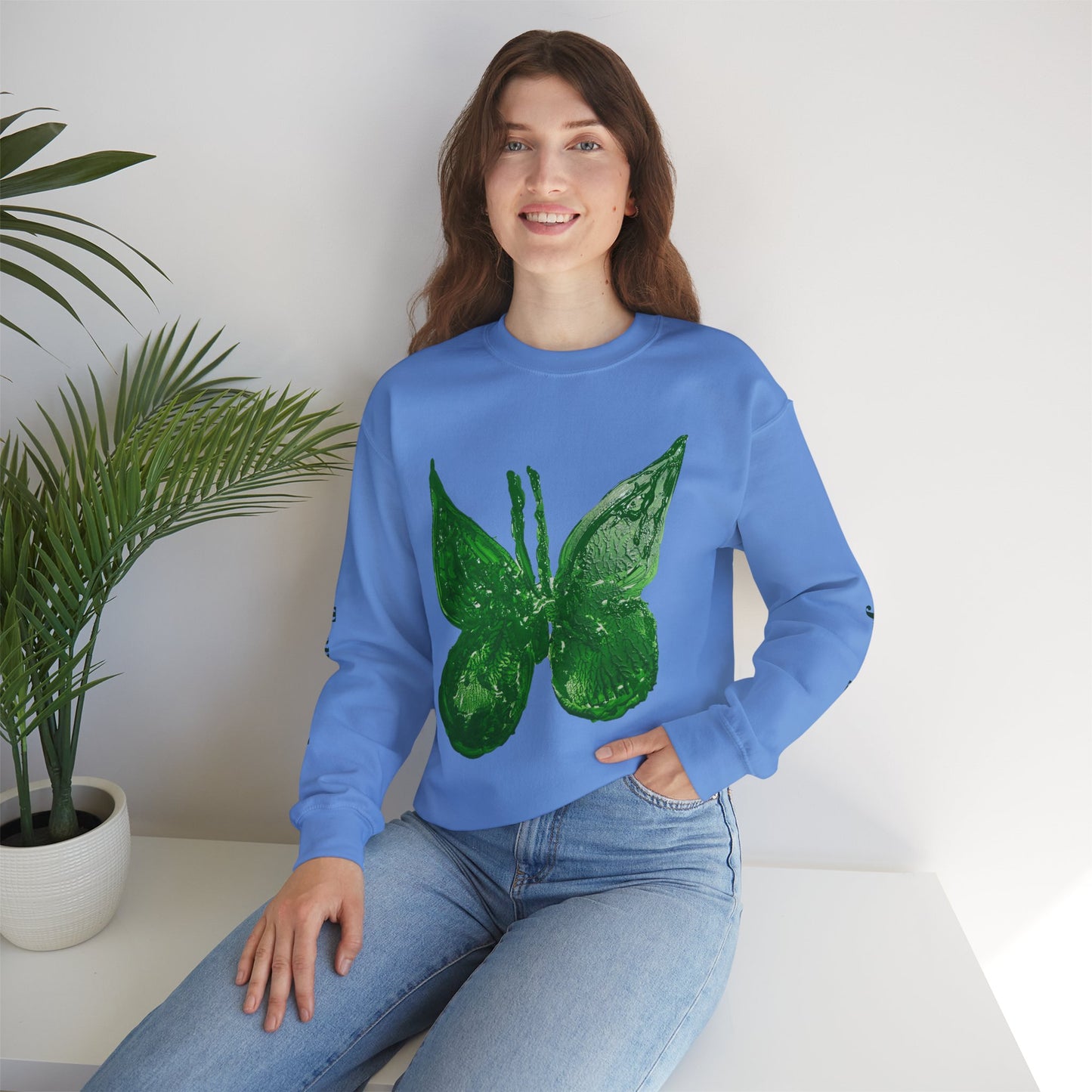 GREEN BUTTERFLY CREWNECK SWEATSHIRT