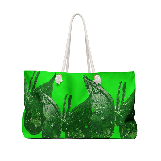 STUNNING GREEN BUTTERFLY WEEKENDER BAG