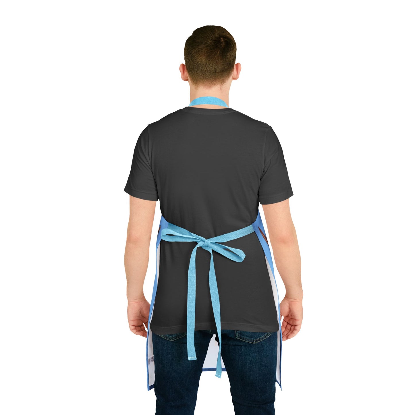 BLUE APRON WITH BROWN PAPILLON