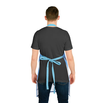 BLUE APRON WITH BROWN PAPILLON