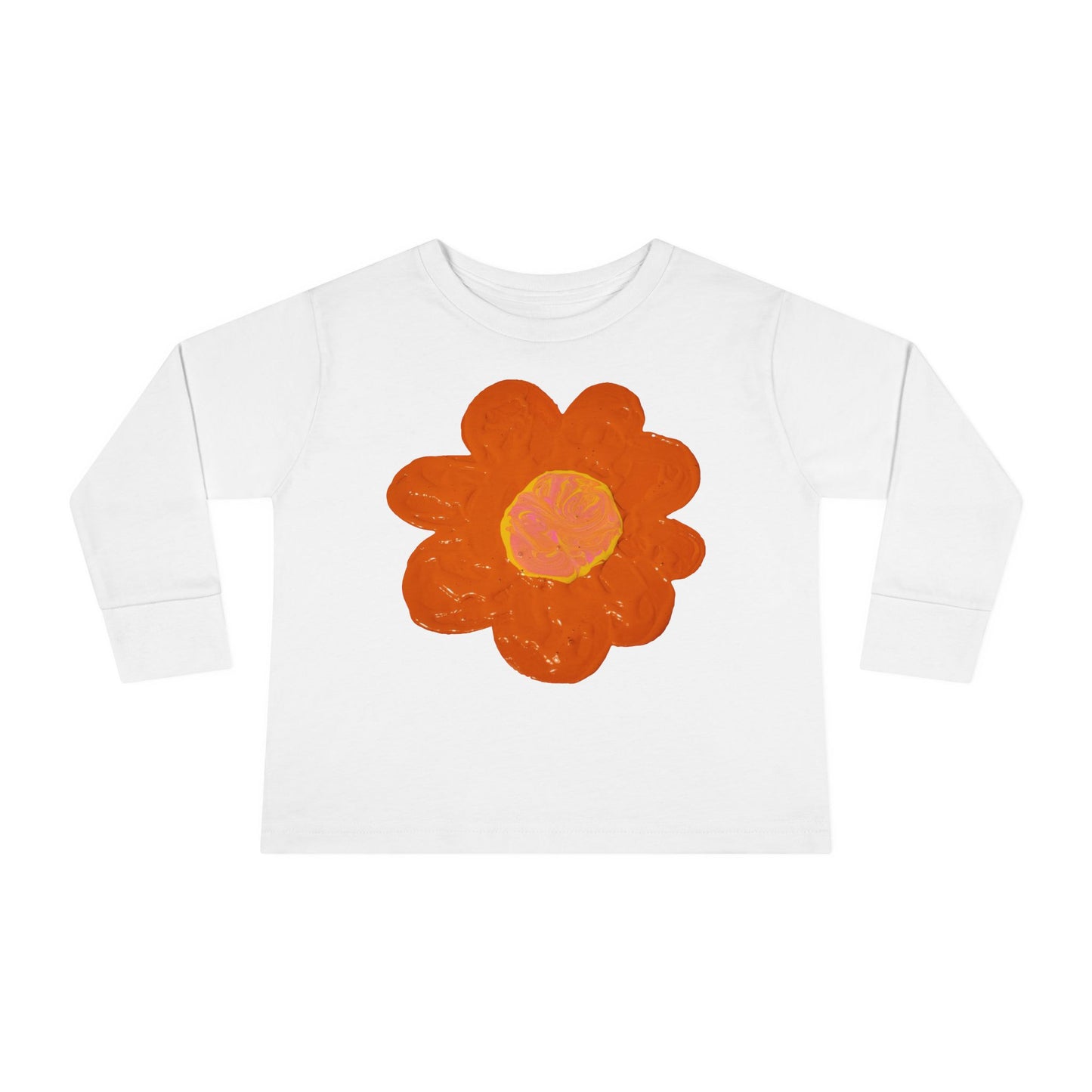 BIG ORANGE FLOWER TODDLER LONG SLEEVE TEE