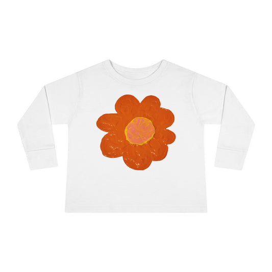 BIG ORANGE FLOWER TODDLER LONG SLEEVE TEE