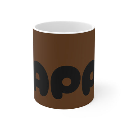 BROWN HAPPY MUG