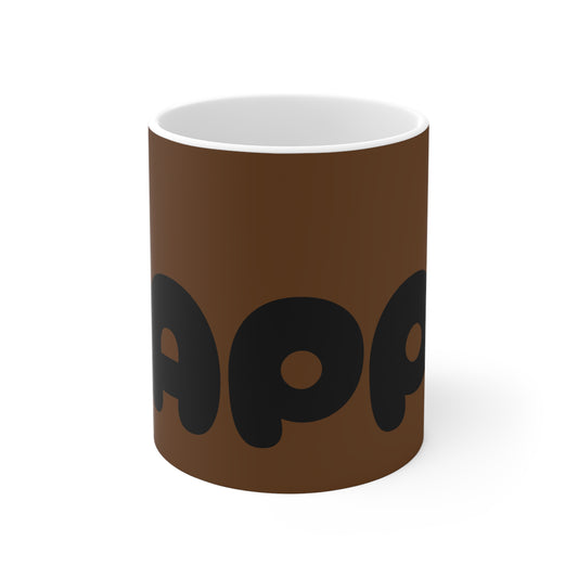 BROWN HAPPY MUG
