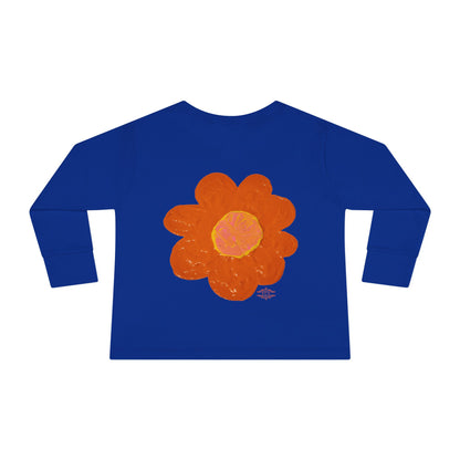 BIG ORANGE FLOWER TODDLER LONG SLEEVE TEE