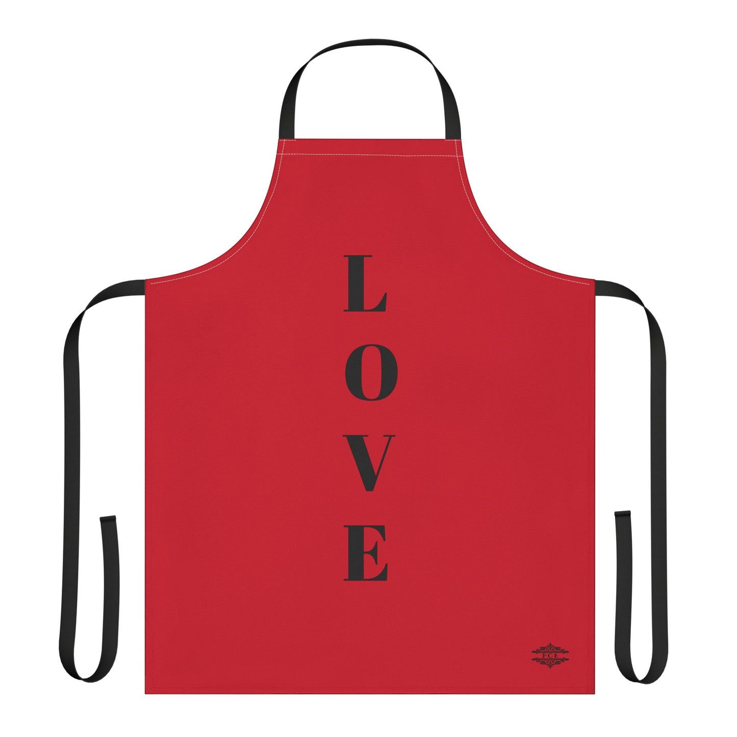 LOVE RED BLACK APRON