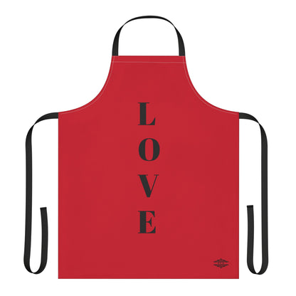 LOVE RED BLACK APRON