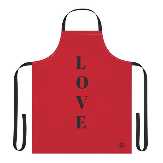 LOVE RED BLACK APRON