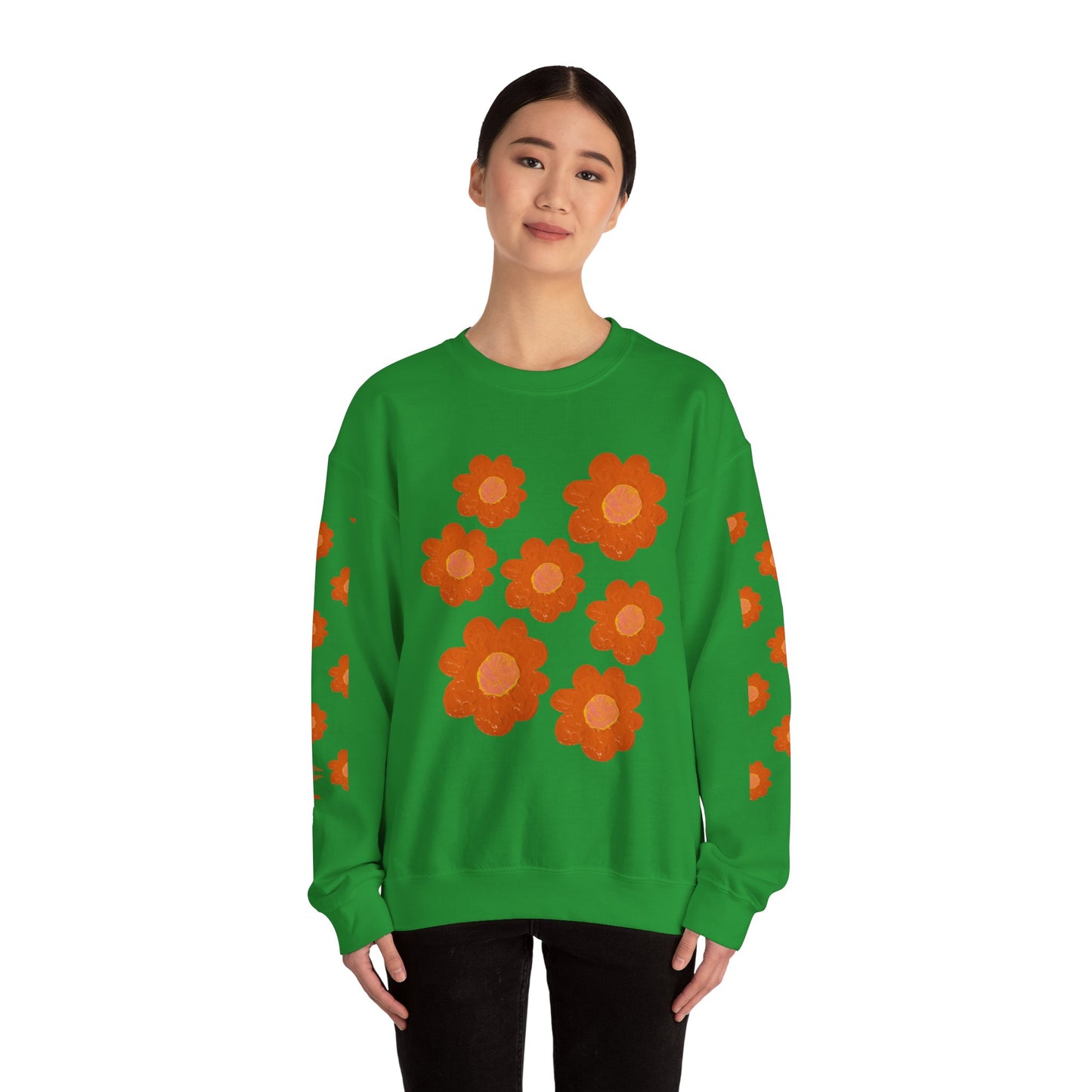 ORANGE FLOWERS SWEATSHIRT