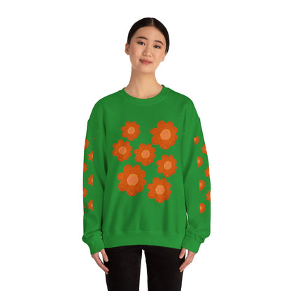 ORANGE FLOWERS SWEATSHIRT