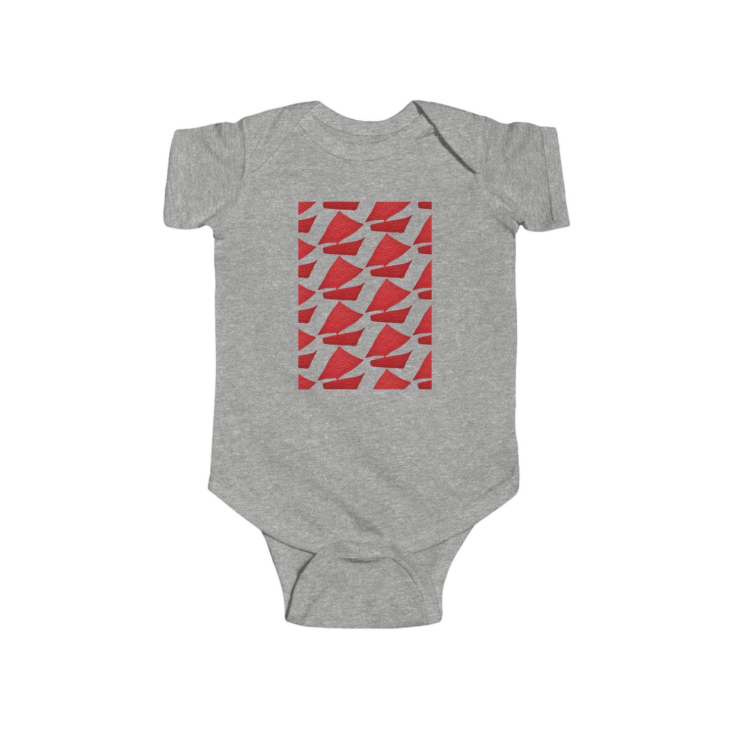 PLAYFUL RED PATTERN INFANT BODYSUIT