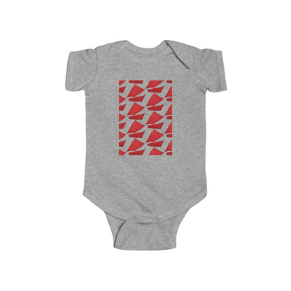 PLAYFUL RED PATTERN INFANT BODYSUIT