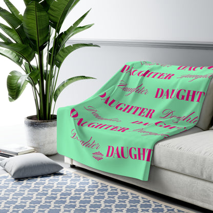 MINT GREEN DAUGHTER SHERPA FLEECE BLANKET