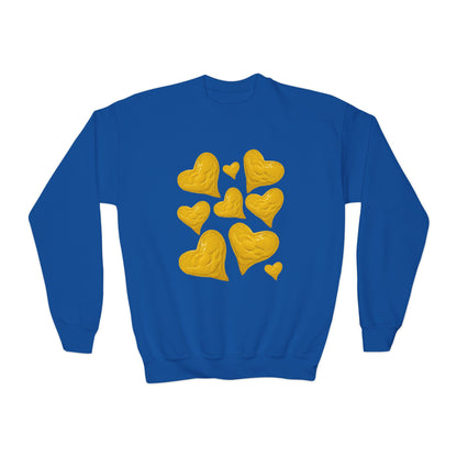 YOUTH SWEATSHIRT WITH FUN YELLOW HEARTS