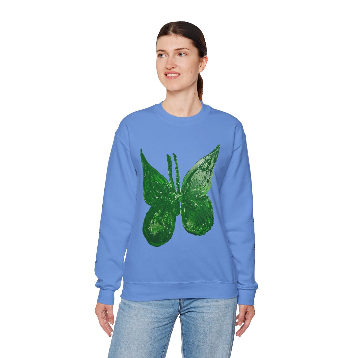 GREEN BUTTERFLY CREWNECK SWEATSHIRT