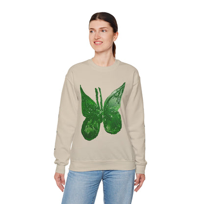GREEN BUTTERFLY CREWNECK SWEATSHIRT