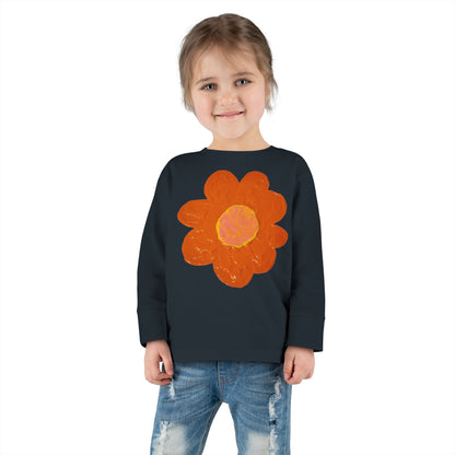 BIG ORANGE FLOWER TODDLER LONG SLEEVE TEE