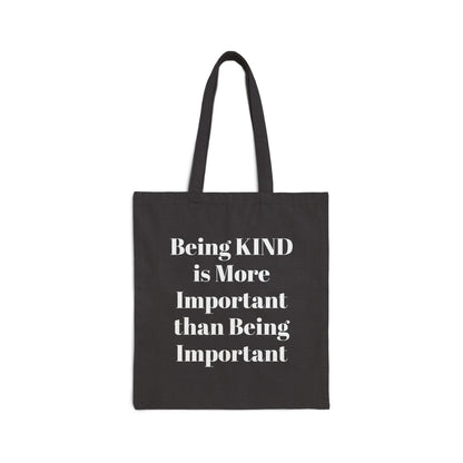 BEING KIND COTTON CANVAS TOTE BAG