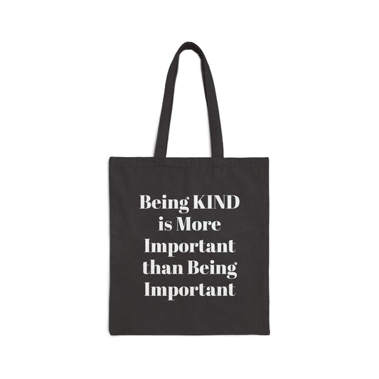 BEING KIND COTTON CANVAS TOTE BAG