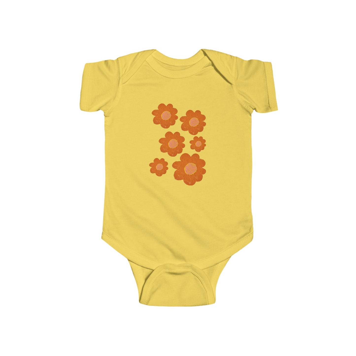 ORANGE FLOWERS INFANT BODYSUIT