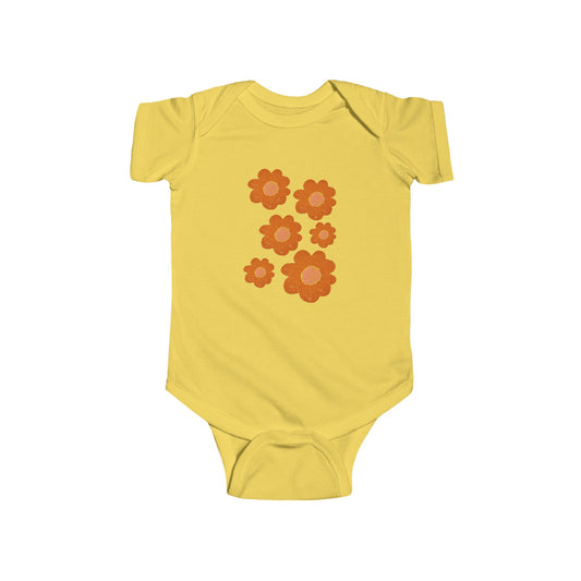 ORANGE FLOWERS INFANT BODYSUIT
