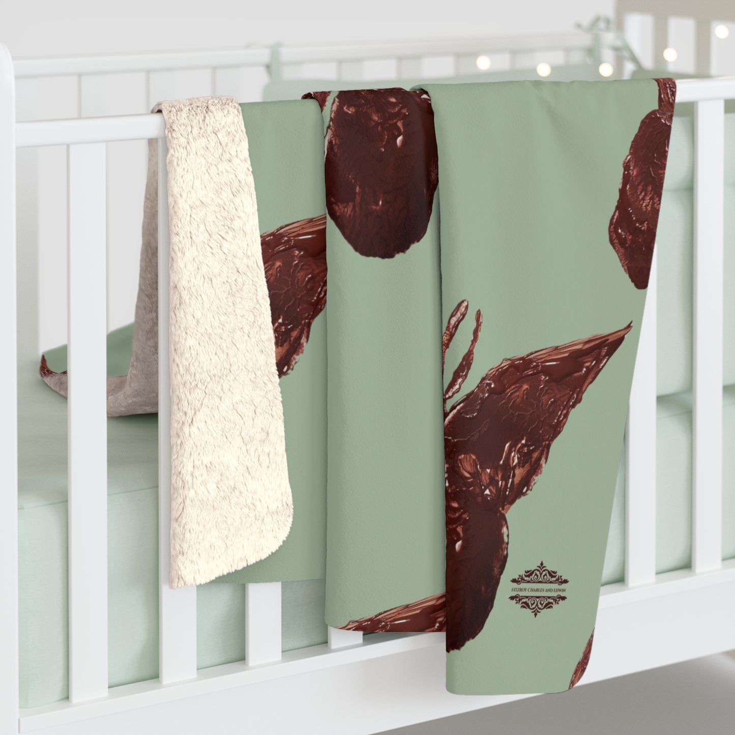 SAGE GREEN SHERPA FLEECE BLANKET
