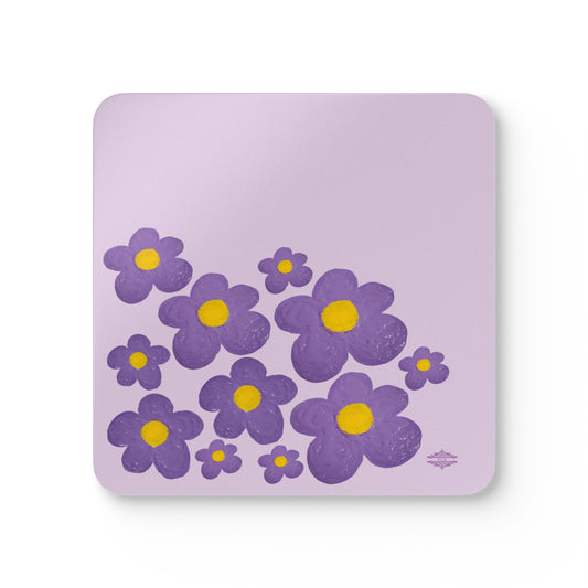 LAVENDER CORKWOOD COASTER SET