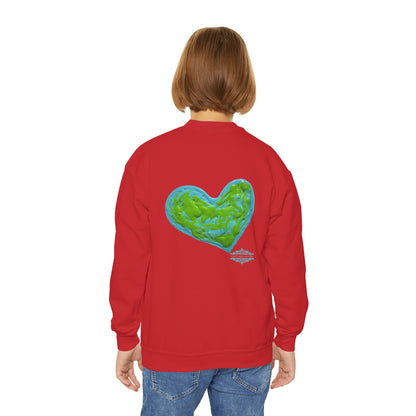 DREAMY BLUE AND GREEN HEARTS SWEATSHIRT